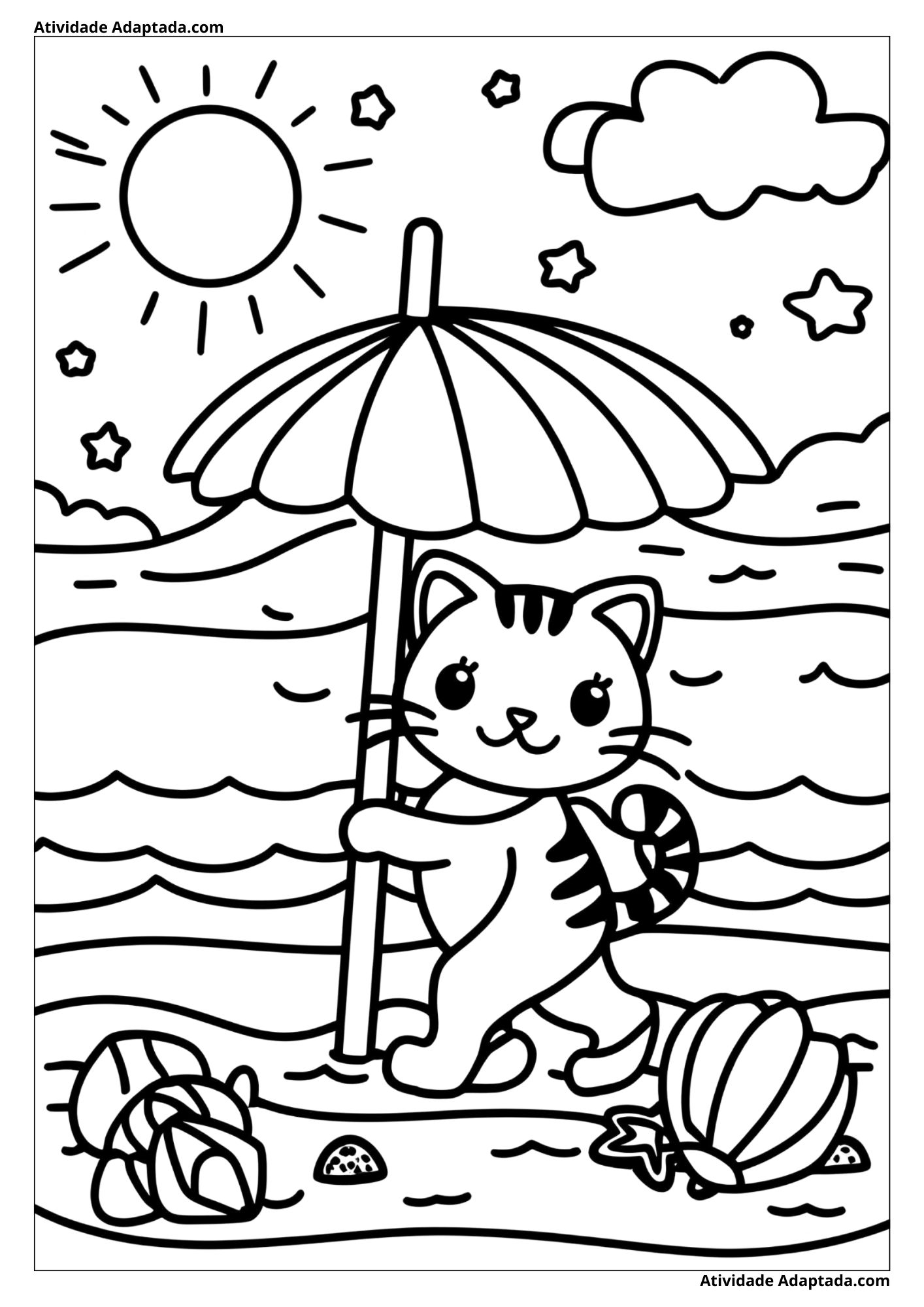 Gatinho na praia